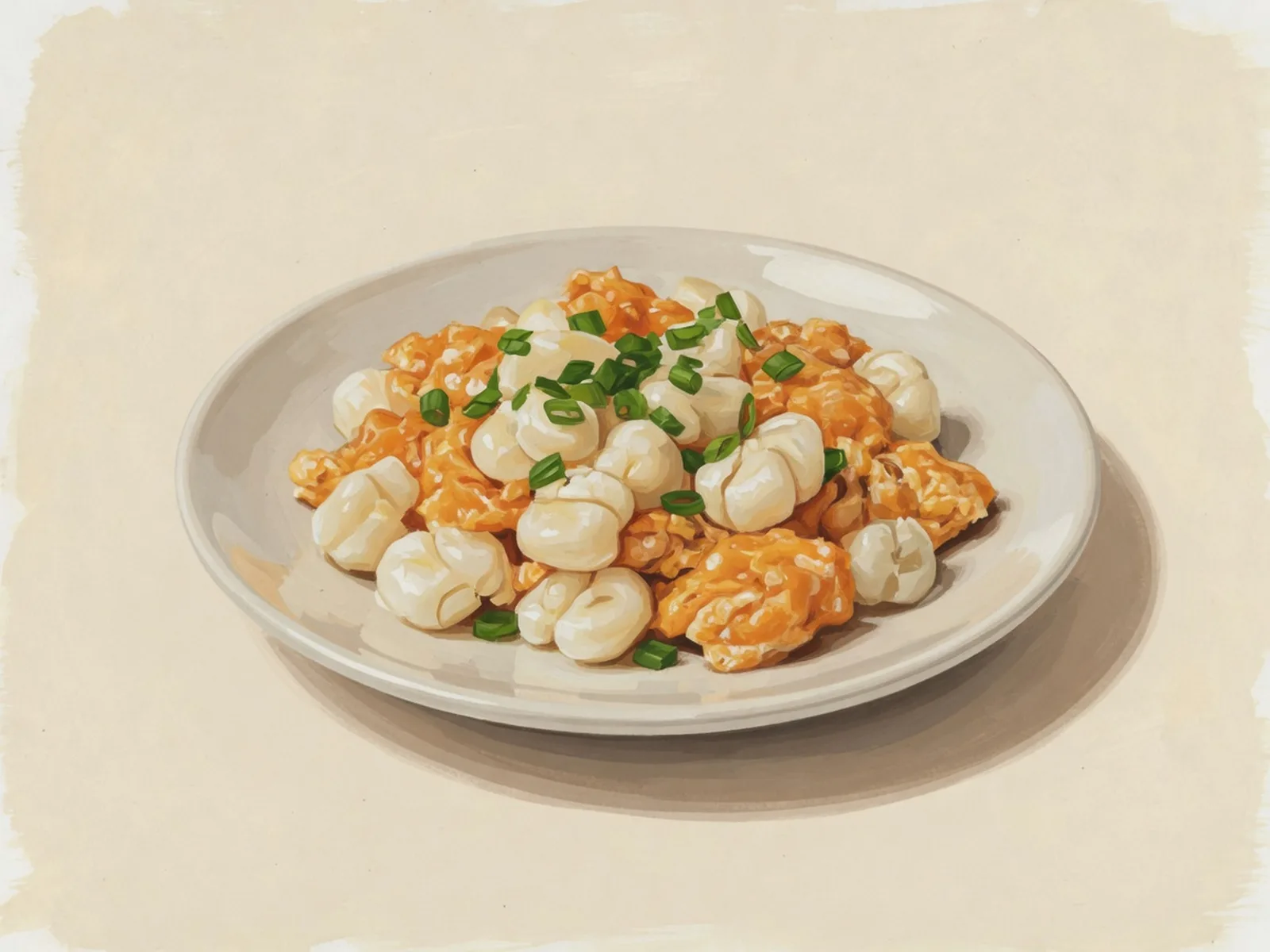 Ilustración de un plato de mote pillo.